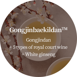 GongjinbaekildanTM Gongjindan + 5 types of royal court wine + White ginseng